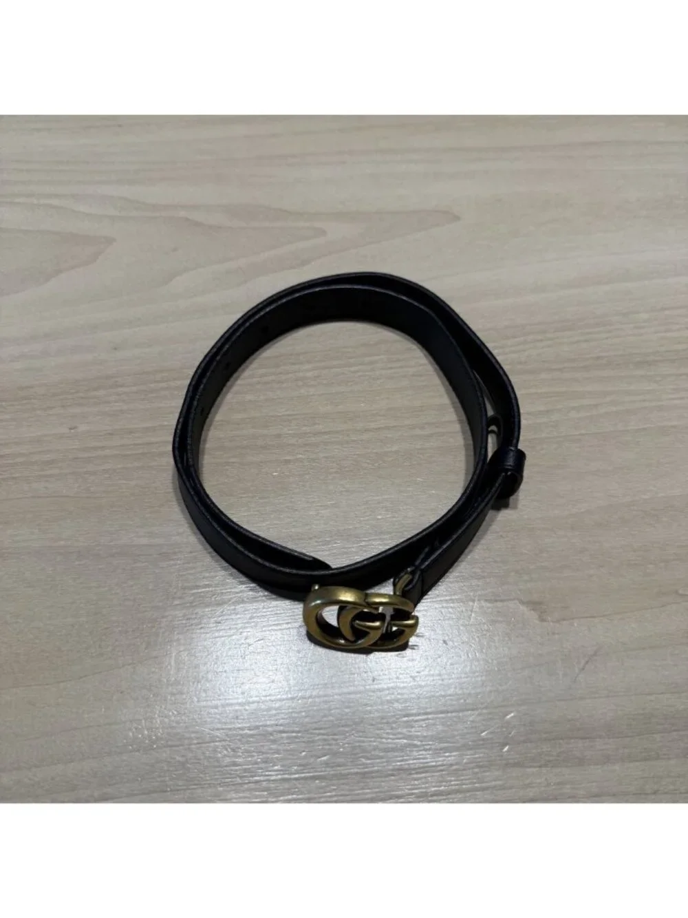 Gucci Marmont Thin Belt 409417 AP 00T Black Leather Size 65